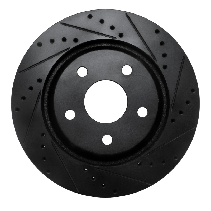 Jeep Wrangler Brake Rotor (1) - Front Right - R1 Concepts - Drilled & Slotted - Black - `12-`18 Jeep Wrangler Brake Rotor (1) - Front Right - R1 Concepts - Drilled & Slotted - Black - `12-`18
